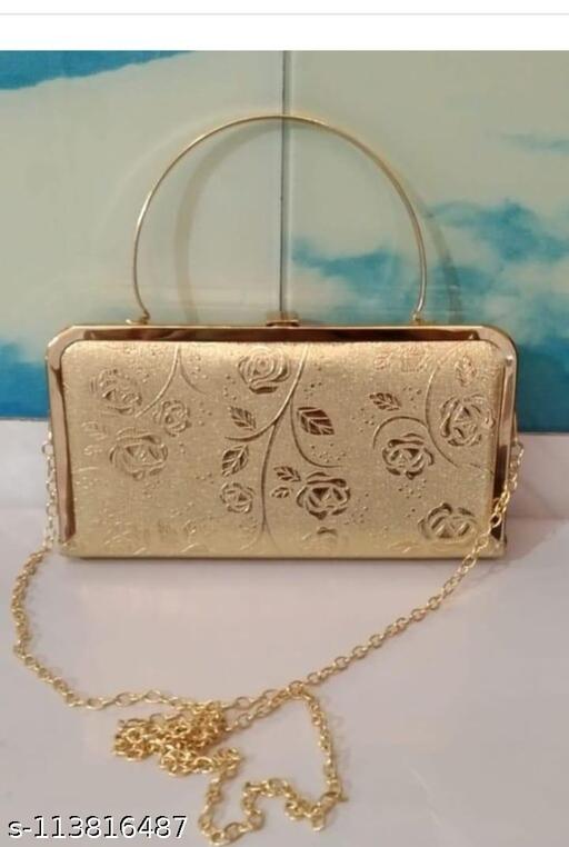 Woman's evening bag wedding handbag artificial gold purse Crystal