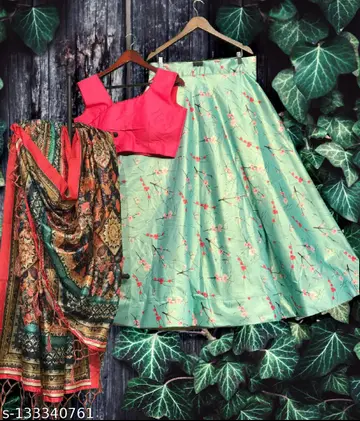 Fancy Designer Flared Embroidered Patola Traditional  Lehenga