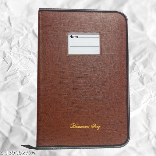PU Leather Zip File and Folder, Professional FS Size Folder with 20