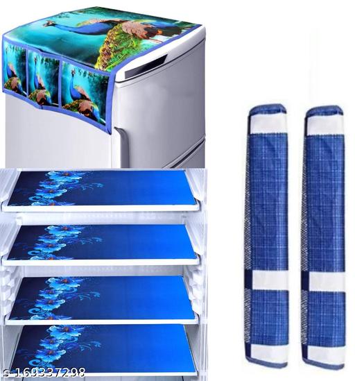 RULIT Single Door or Double Door Fridge Covers Set of Fridge Top Cover , 2 Handle Covers and