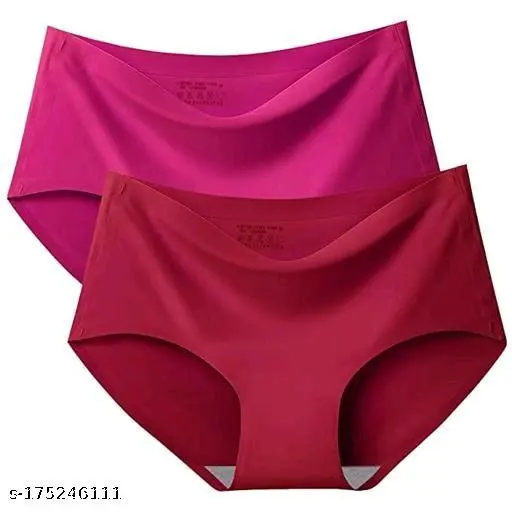 Women's Seamless Ice Silk Cotton Invisible Linning Panty Combo