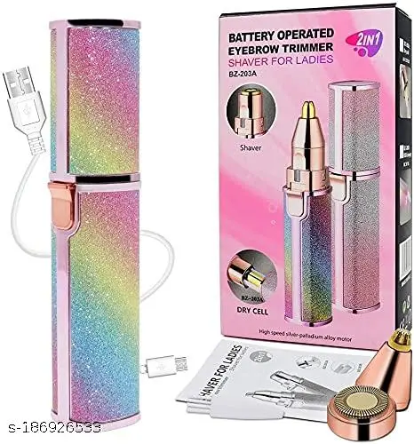 ATOZ STOCK Eyebrow Upper lips and Chin Trimmer 2 in 1 For Women with