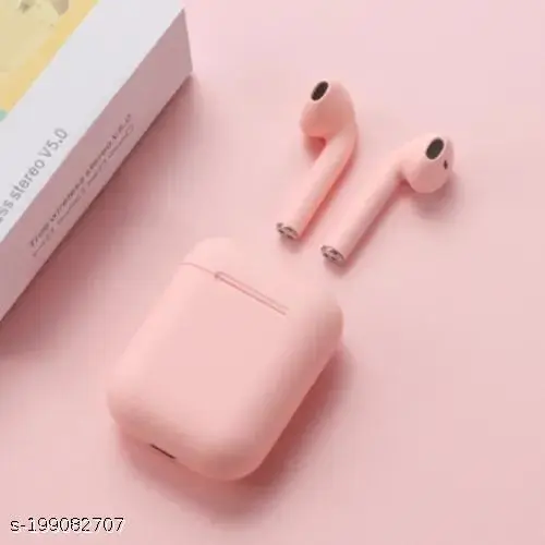 I 12 pink/ tws in a ear .headphone earphone wireless airpods earbuds