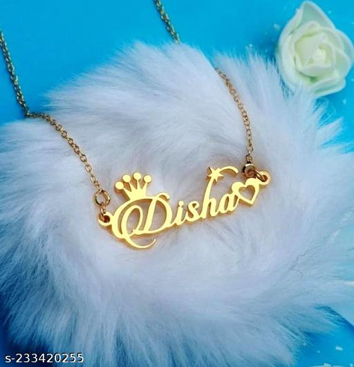 Custom Personalised Crown Style Name Pendant Necklace,