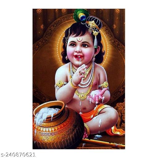 Lord Krishna Poster Bal krishna Poster 350GSM Print Size 12 X 18 inch