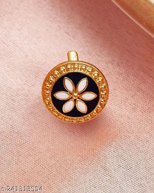 Floral Theme Nose Pin with Gold Plating