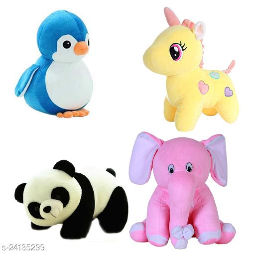 Best Soft Toys Combo for kids / 4 Toys / Elephant, Unicorn, Penguin and