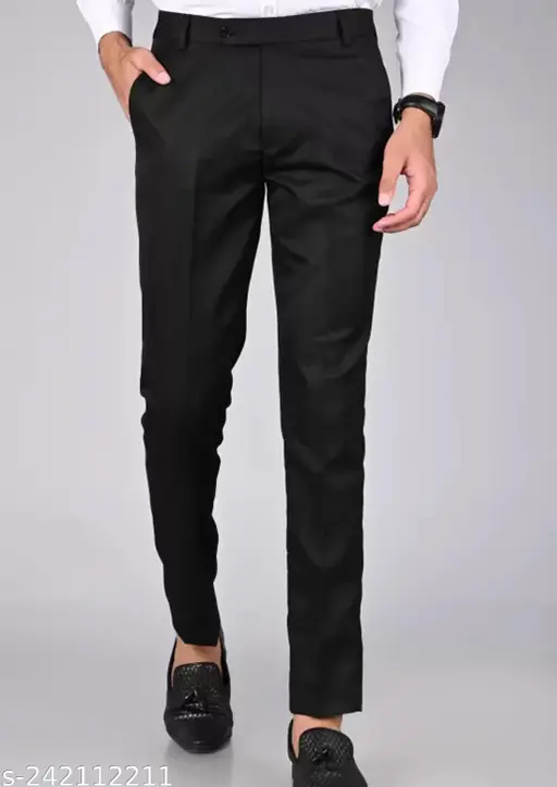Cauchy formal Pants for Men Men's Slim fit Formal Pant Office wear