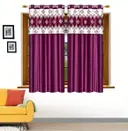  Mulberry Purple Designer Heavy 24 KG  Quality Crush 5 Feet Window Curtains Pack of 2 