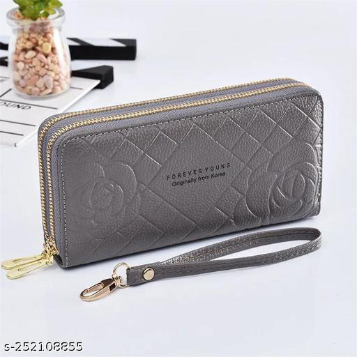 ladies Long fashion Clutch bag zipper pu leather luxury crossbody money