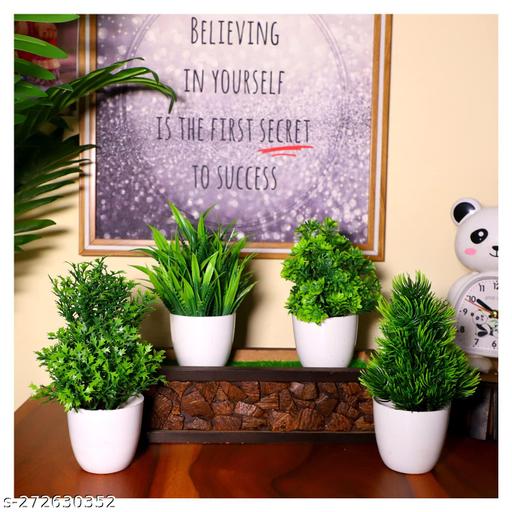 Natural Looking Artificial Plants / Small Green Plants With Pot For
