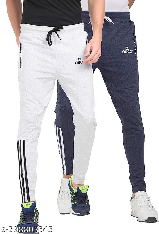 Quco Cotton Fleece Narrow Fit Track Pant Combo for Men