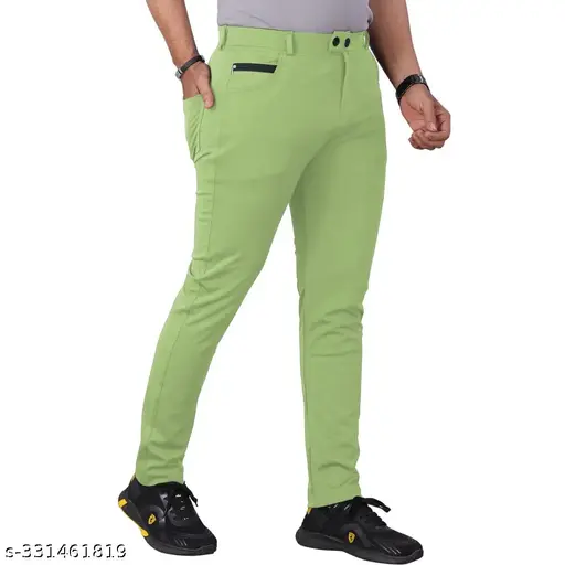 ☆NERDY☆ Color Block Woven Pants Green Green Color Stylish ☆NERDY☆ Color Block Woven Pants Green Green Color Stylish