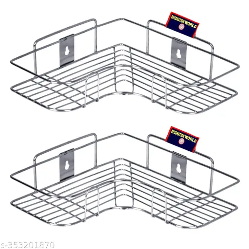 Stainless Steel Bathroom Corner Shelf Wall Mount Multipurpose Triangle