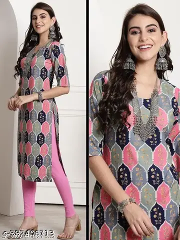 Polyster/Crepe fabric-Aagyeyi Graceful Kurtis