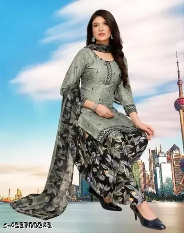 Polyster/Crepe fabric-Jivika Sensational Salwar Suits & Dress Materials