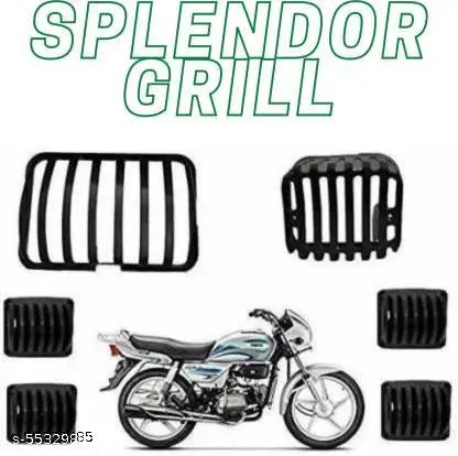 Plastic Combo Headlight Grill indicator Grill Tail Light Grill (Bike