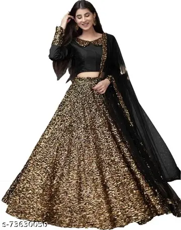 Fancy Designer Flared Sequinned Indo Western Party  Lehenga