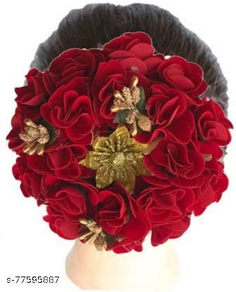 artificial flower bun,Hair Bun Juda for girl and women party wedding