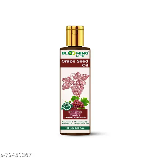 BLOOMING LIFE 100 Pure Natural Cold Pressed Grapeseed Carrier Oil for