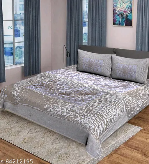 KEERRAZ 320 TC Satin AC Comforter Set Deluxe Double Bed Bedsheet King